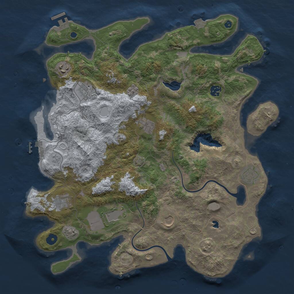 Rust Map: Procedural Map, Size: 4000, Seed: 170969017, 15 Monuments