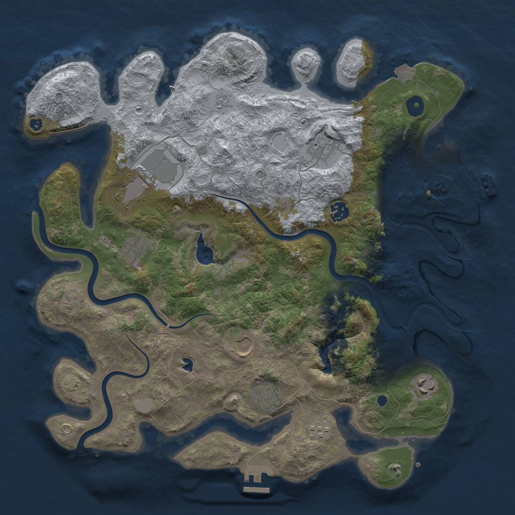 Rust Map: Procedural Map, Size: 4000, Seed: 3075, 14 Monuments