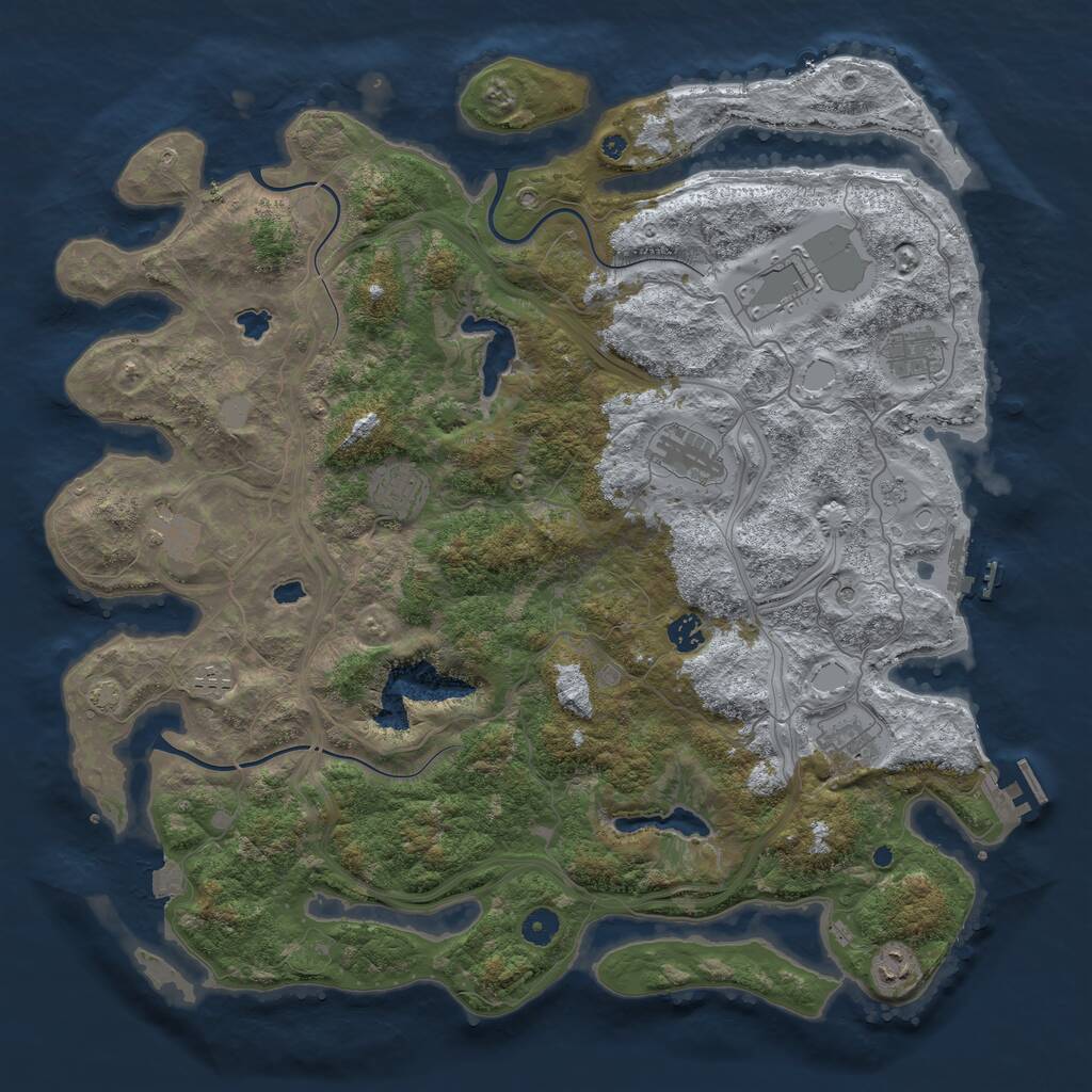 Rust Map: Procedural Map, Size: 4500, Seed: 1980219252, 15 Monuments