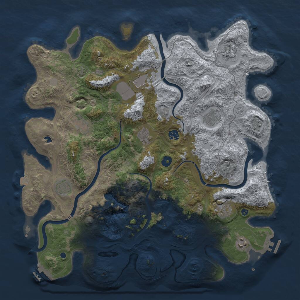 Rust Map: Procedural Map, Size: 4250, Seed: 59311825, 16 Monuments