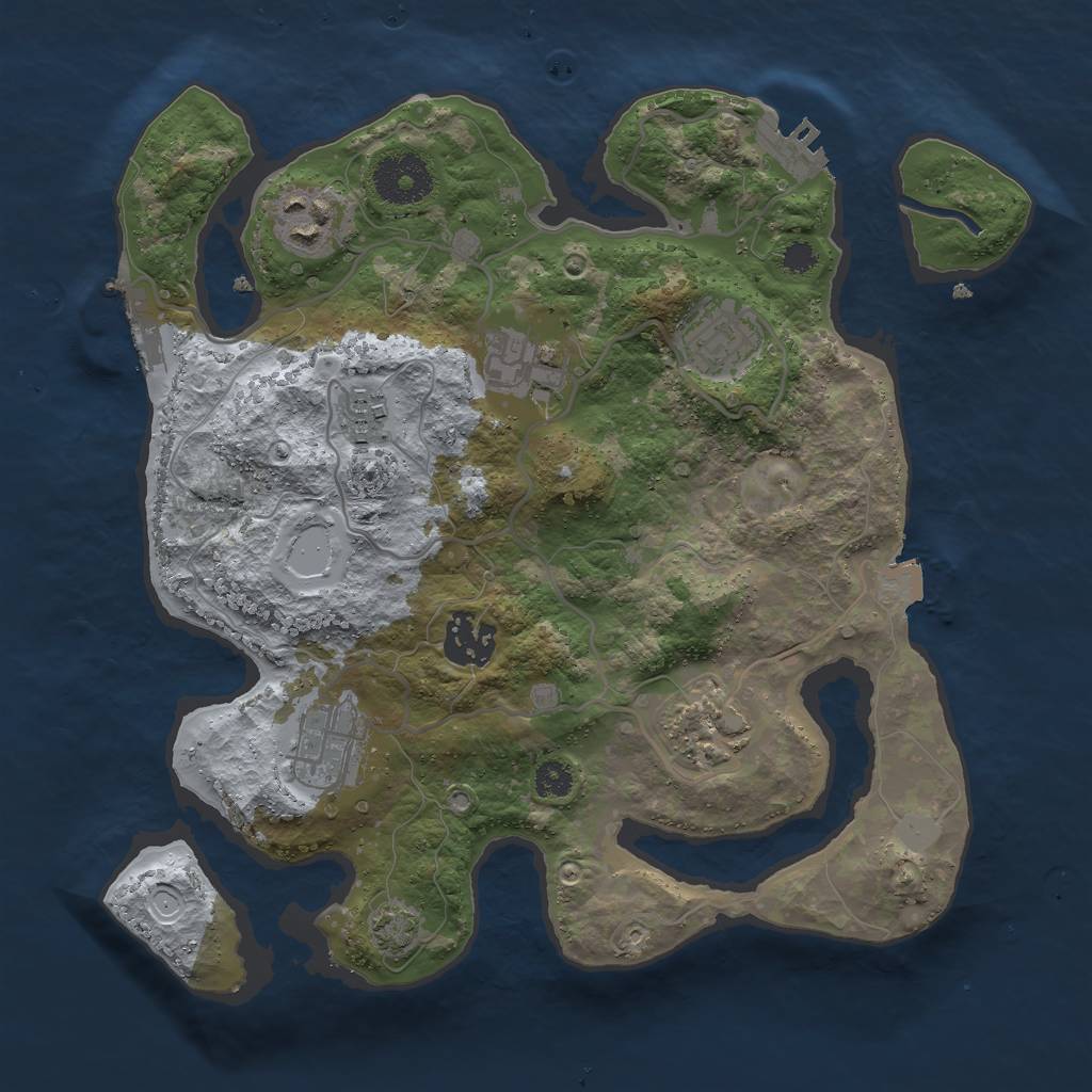 Rust Map: Procedural Map, Size: 3000, Seed: 24567139, 13 Monuments