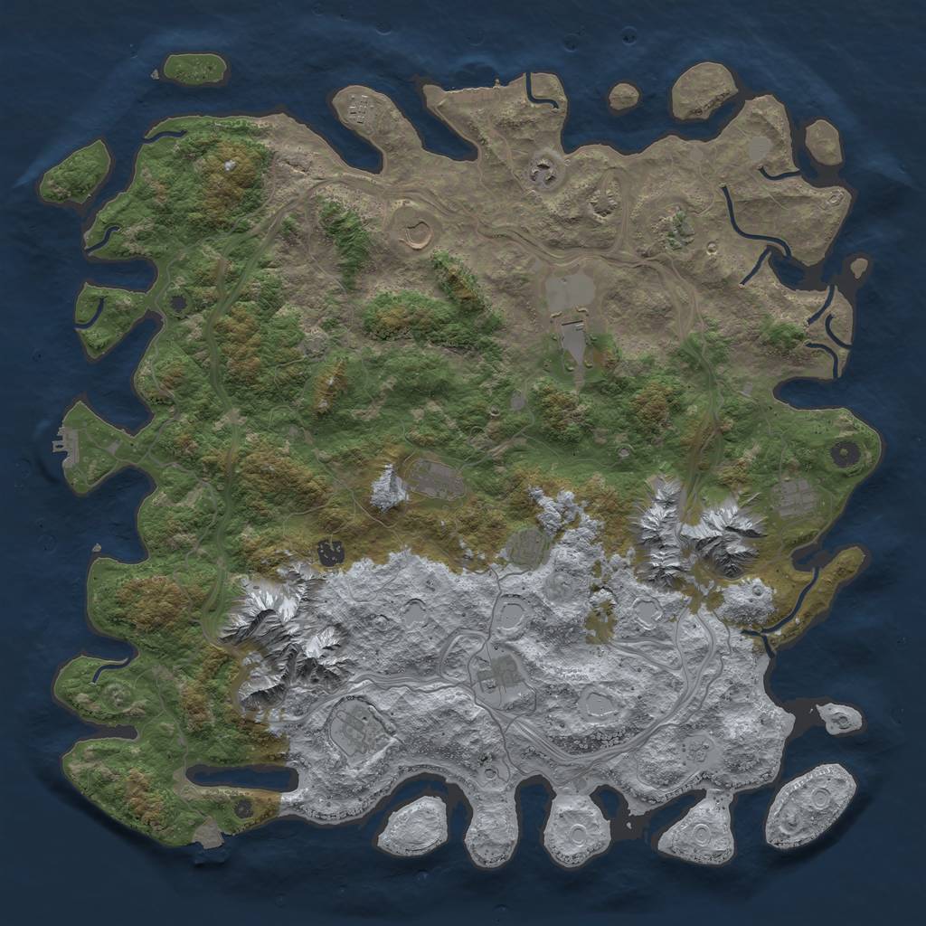 Rust Map: Procedural Map, Size: 5000, Seed: 1033371702, 19 Monuments