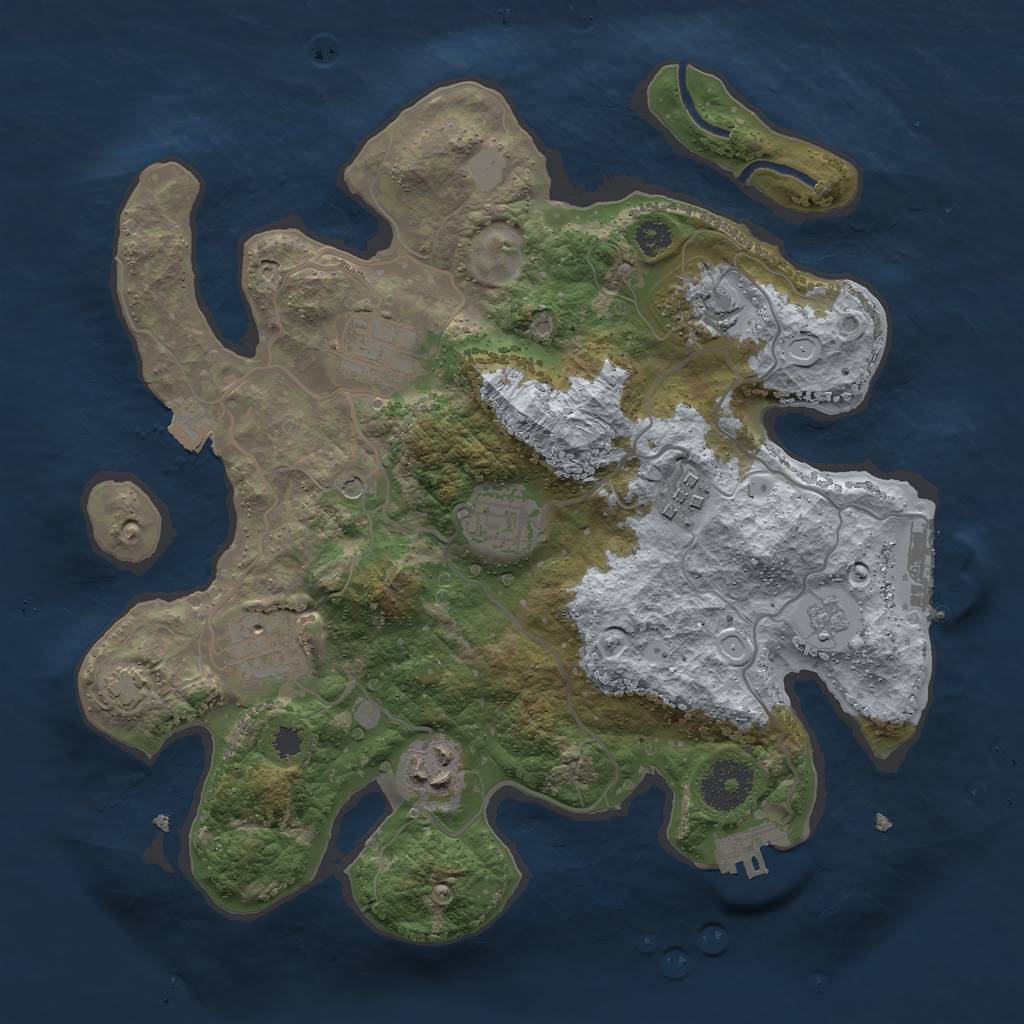 Rust Map: Procedural Map, Size: 3000, Seed: 337796734, 14 Monuments