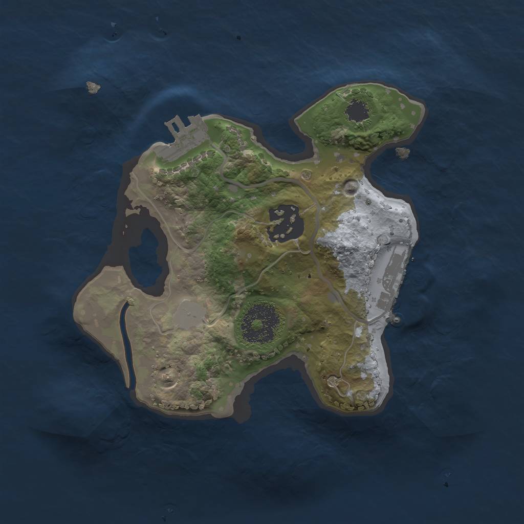 Rust Map: Procedural Map, Size: 2000, Seed: 7771, 6 Monuments
