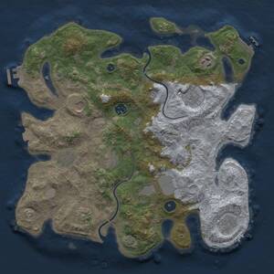 Thumbnail Rust Map: Procedural Map, Size: 3700, Seed: 1259948430, 15 Monuments