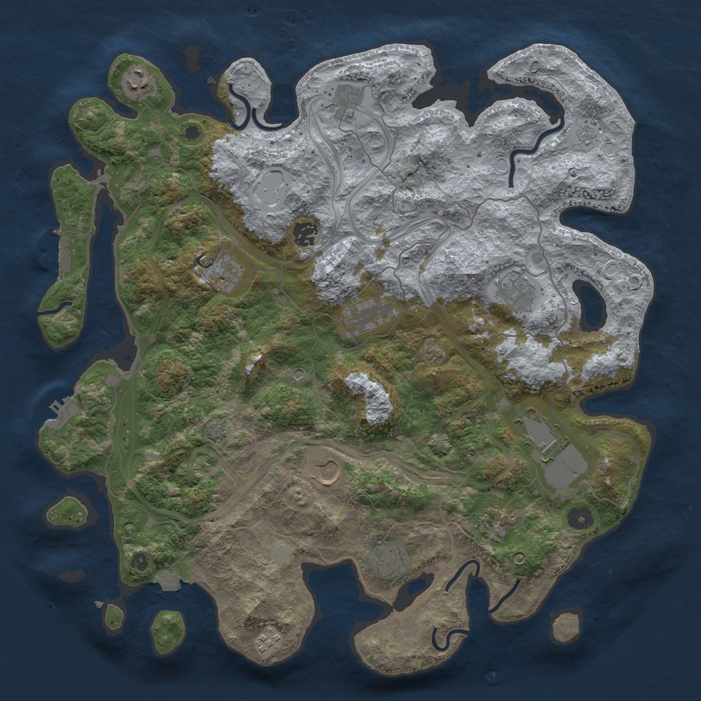 Rust Map: Procedural Map, Size: 4250, Seed: 926680376, 19 Monuments