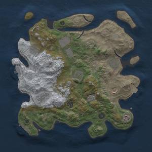 Thumbnail Rust Map: Procedural Map, Size: 3500, Seed: 78349615, 18 Monuments