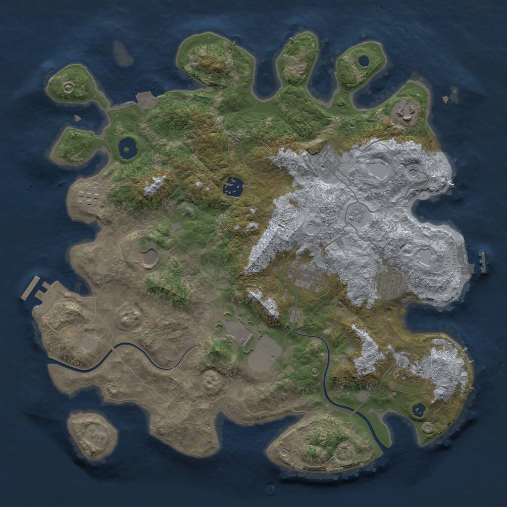 Rust Map: Procedural Map, Size: 3750, Seed: 1502480438, 15 Monuments