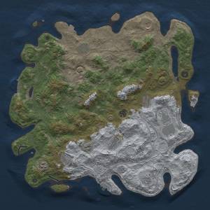 Thumbnail Rust Map: Procedural Map, Size: 4500, Seed: 120525412, 19 Monuments