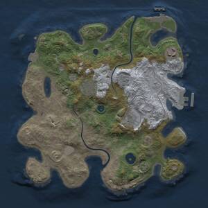 Thumbnail Rust Map: Procedural Map, Size: 3000, Seed: 1797824497, 10 Monuments