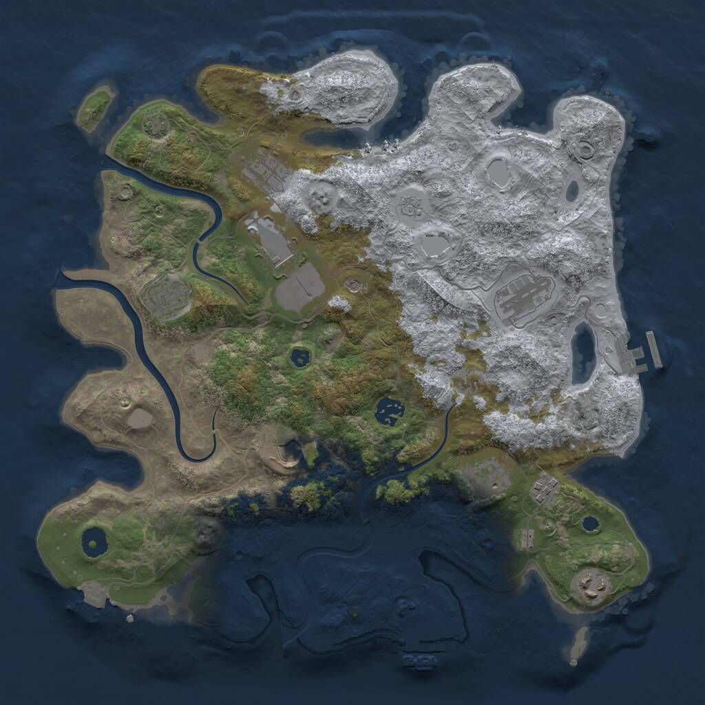 Rust Map: Procedural Map, Size: 3750, Seed: 68113200, 15 Monuments