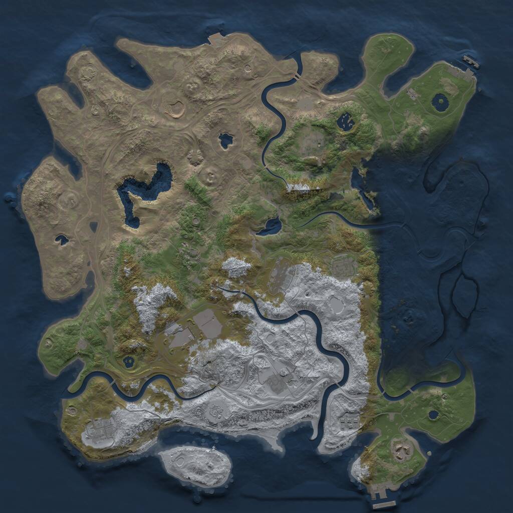 Rust Map: Procedural Map, Size: 4500, Seed: 241875, 17 Monuments