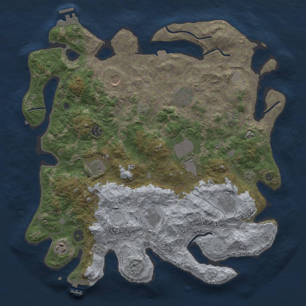 Rust Map: Procedural Map, Size: 4100, Seed: 78596857, 16 Monuments