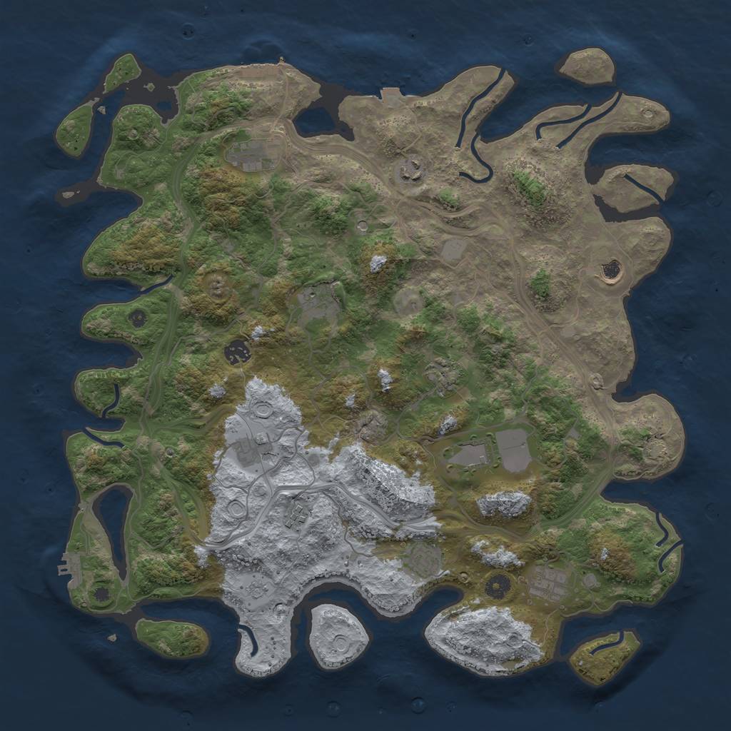 Rust Map: Procedural Map, Size: 4400, Seed: 2377795, 19 Monuments