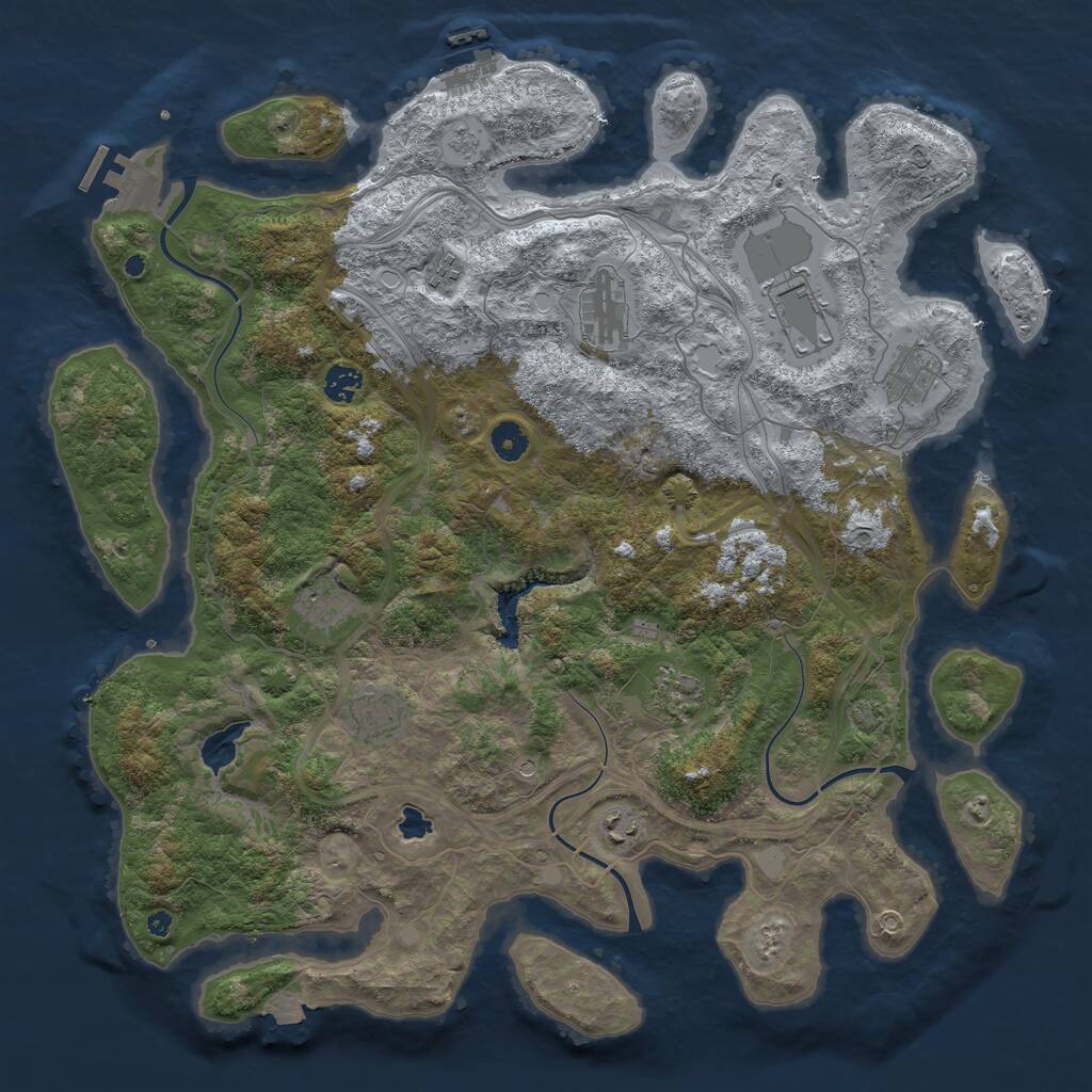 Rust Map: Procedural Map, Size: 4400, Seed: 64361930, 15 Monuments