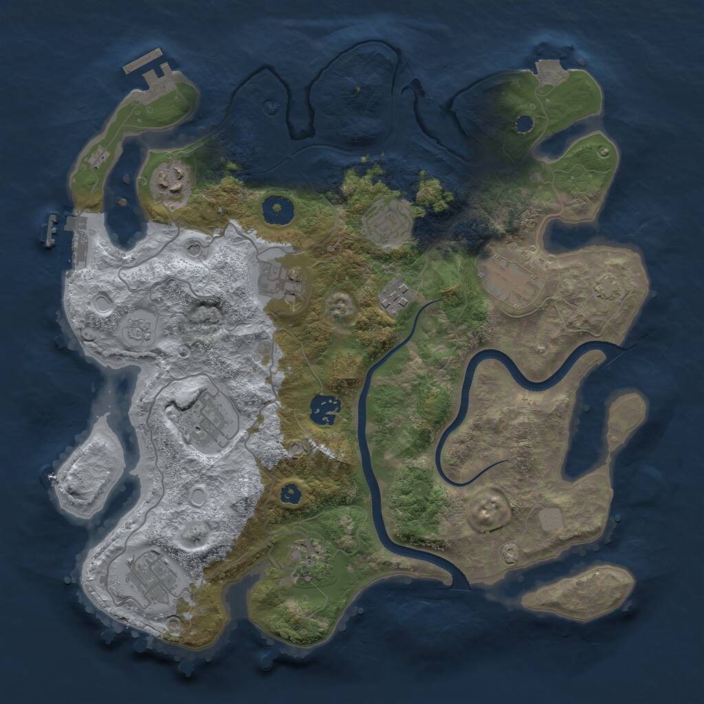 Rust Map: Procedural Map, Size: 3400, Seed: 77100443, 15 Monuments