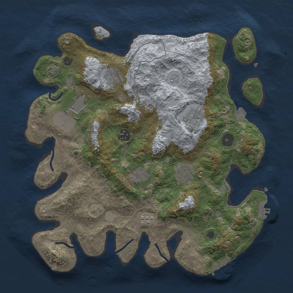 Rust Map: Procedural Map, Size: 3500, Seed: 1982702386, 15 Monuments