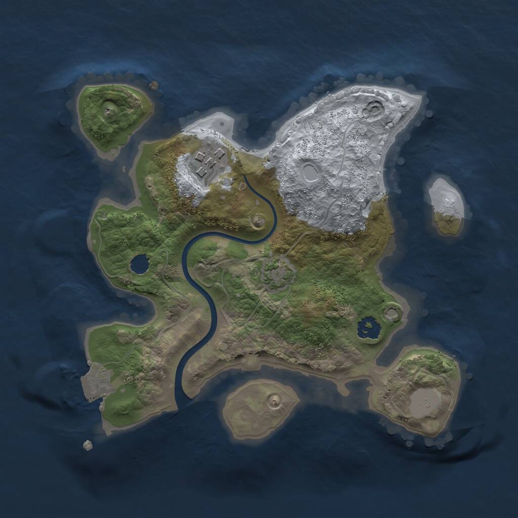 Rust Map: Procedural Map, Size: 2207, Seed: 13825, 3 Monuments