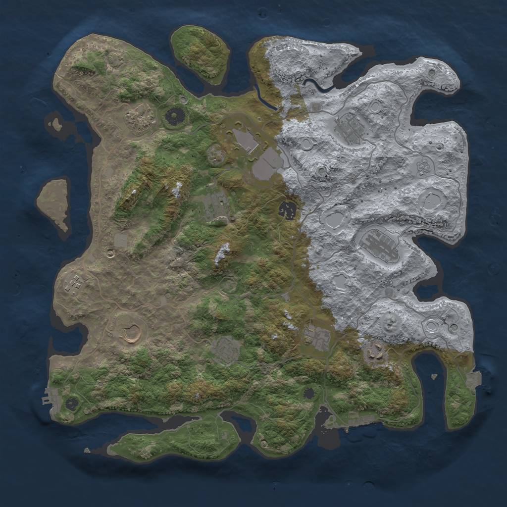 Rust Map: Procedural Map, Size: 4100, Seed: 90688545, 19 Monuments
