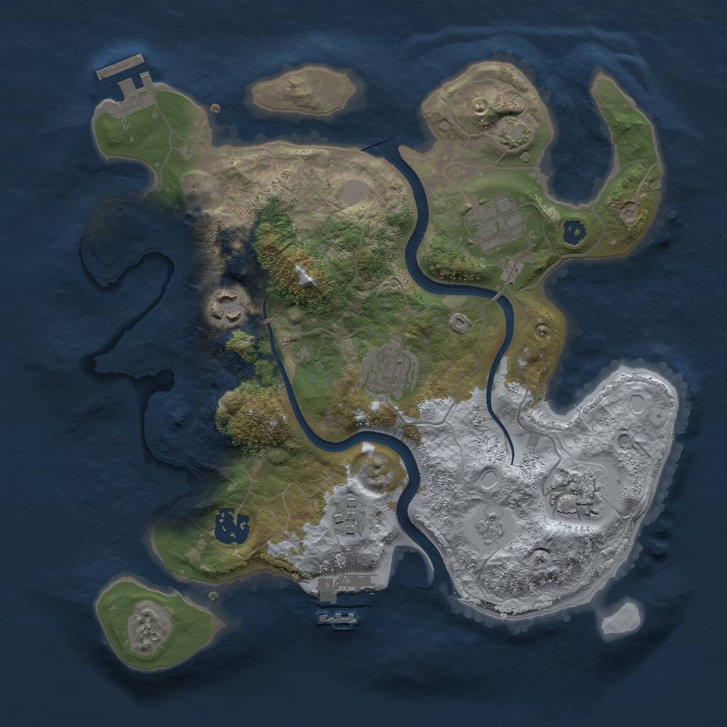 Rust Map: Procedural Map, Size: 3000, Seed: 12436, 11 Monuments