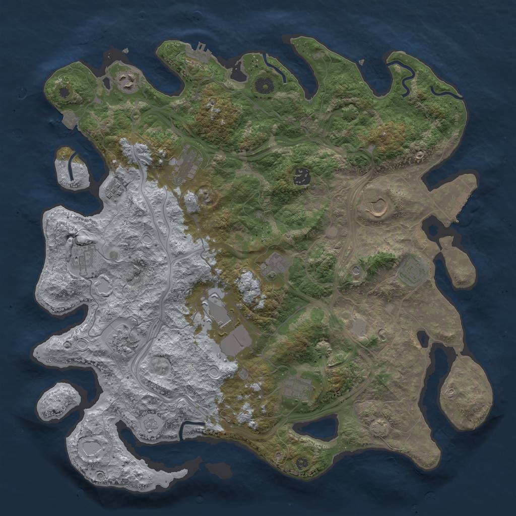 Rust Map: Procedural Map, Size: 4250, Seed: 57630134, 19 Monuments