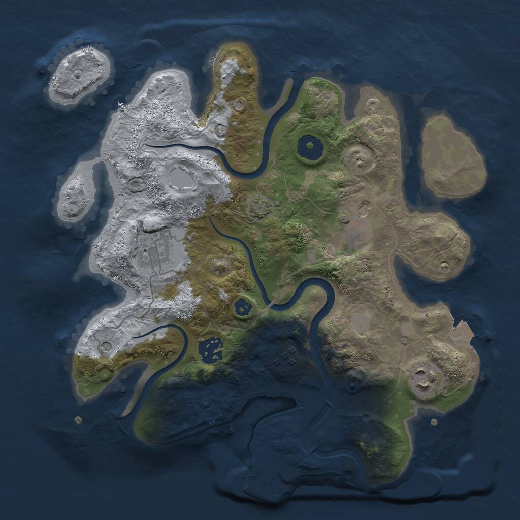 Rust Map: Procedural Map, Size: 3000, Seed: 5440, 9 Monuments