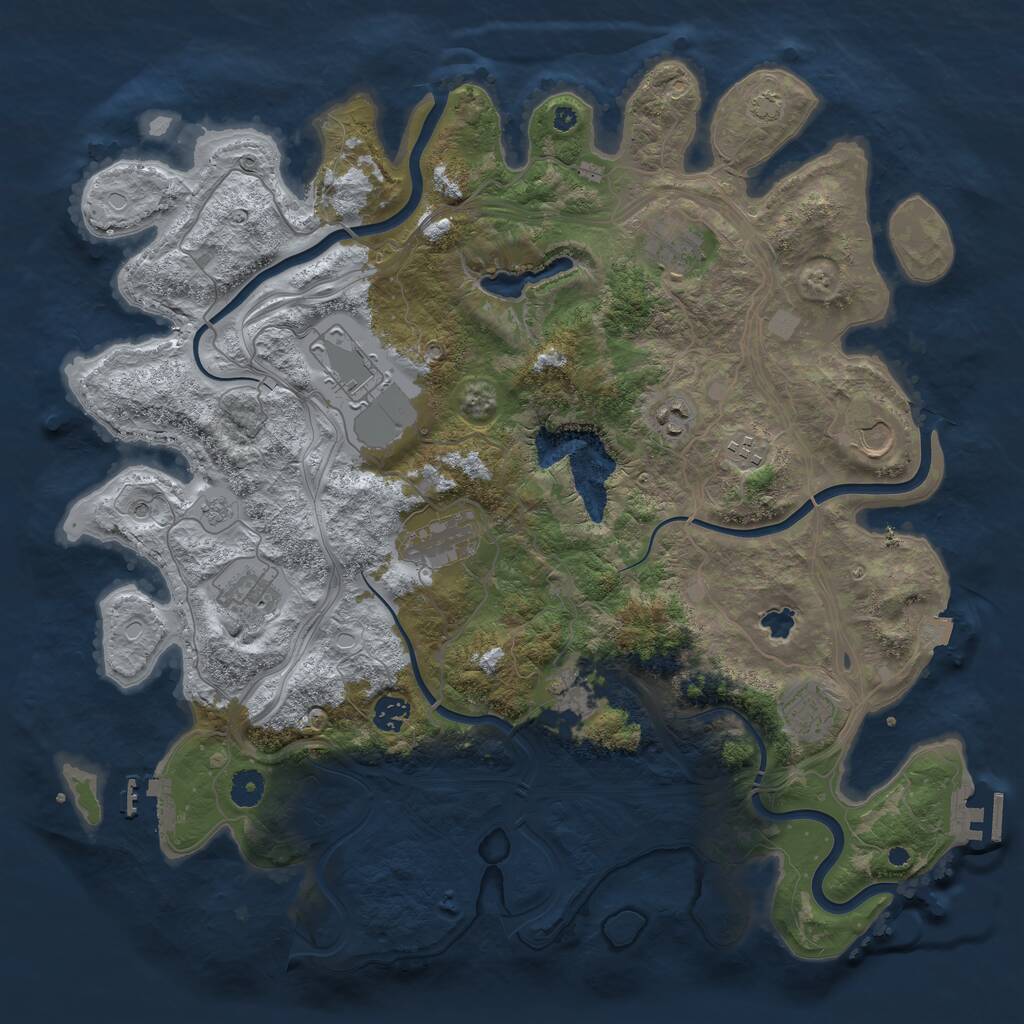 Rust Map: Procedural Map, Size: 4251, Seed: 420237685, 16 Monuments