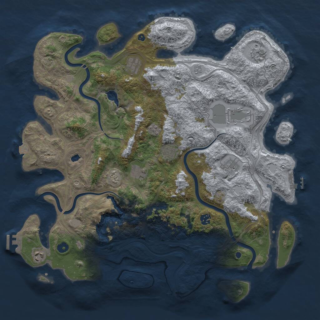 Rust Map: Procedural Map, Size: 4400, Seed: 49169487, 15 Monuments