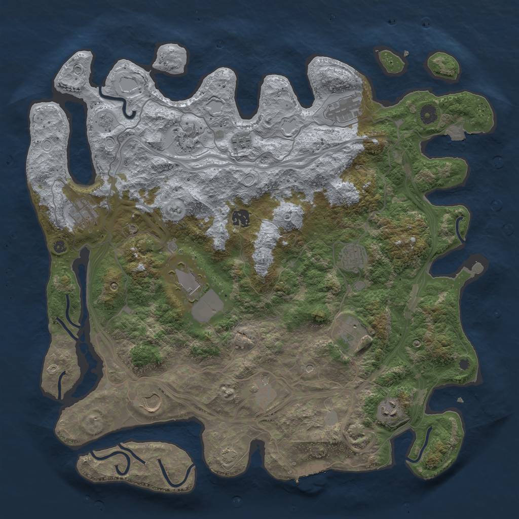 Rust Map: Procedural Map, Size: 4250, Seed: 39691126, 18 Monuments