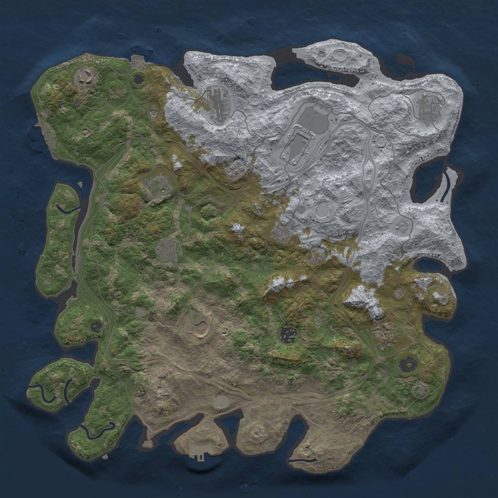 Rust Map: Procedural Map, Size: 4400, Seed: 40707787, 19 Monuments