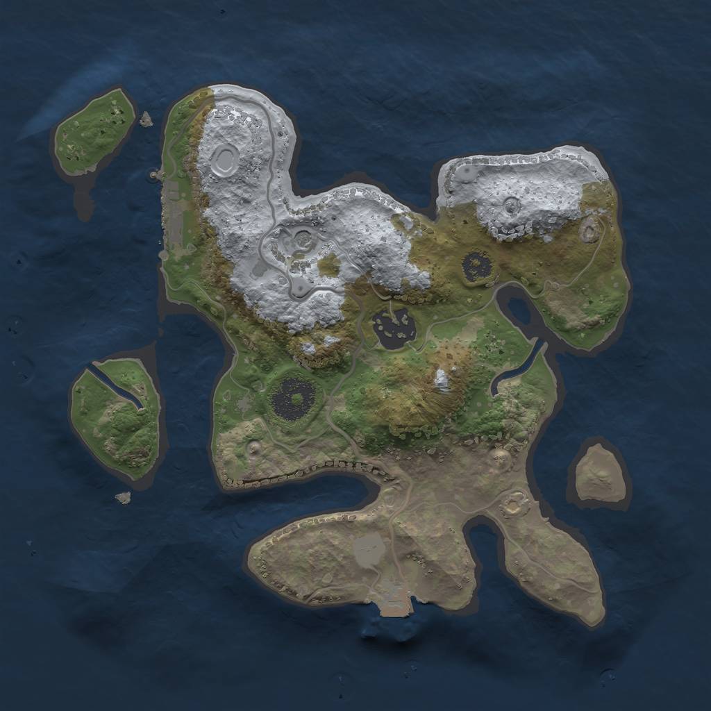 Rust Map: Procedural Map, Size: 2500, Seed: 534431458, 6 Monuments