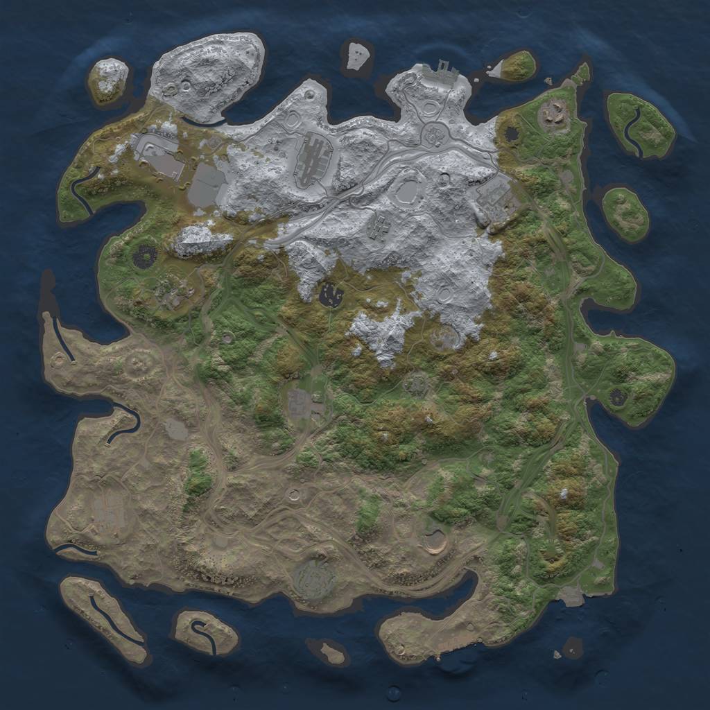 Rust Map: Procedural Map, Size: 4300, Seed: 62895402, 19 Monuments