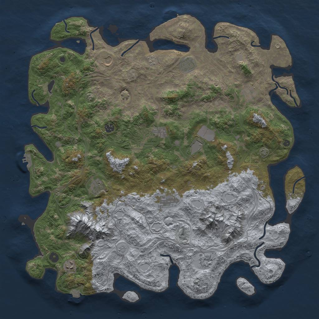 Rust Map: Procedural Map, Size: 5000, Seed: 11111945, 19 Monuments