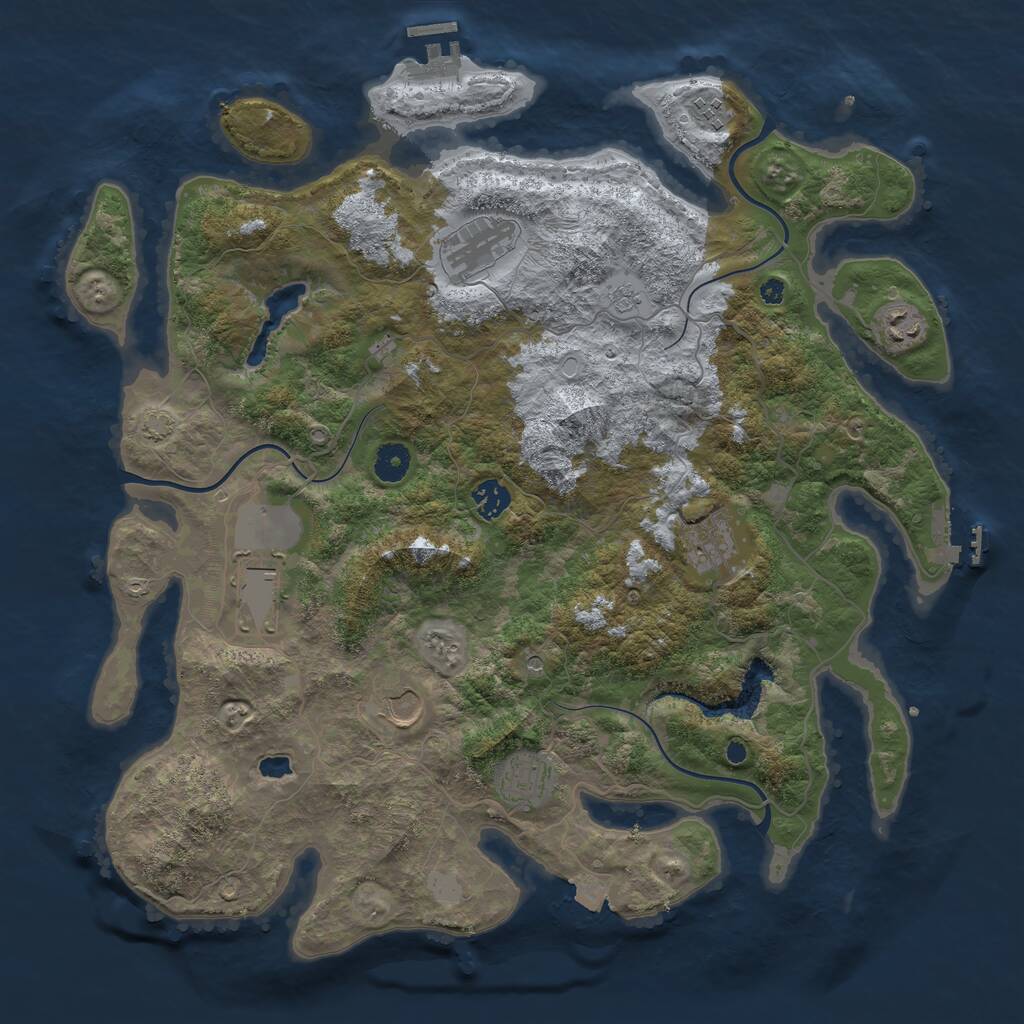 Rust Map: Procedural Map, Size: 4100, Seed: 16481568, 14 Monuments