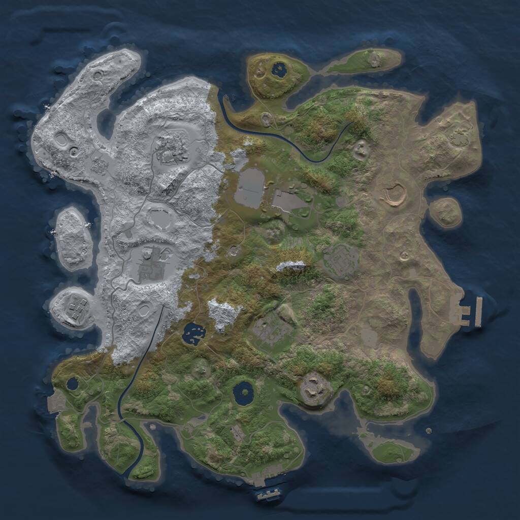 Rust Map: Procedural Map, Size: 3500, Seed: 3426446, 15 Monuments