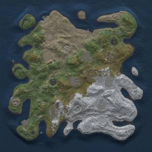 Thumbnail Rust Map: Procedural Map, Size: 3500, Seed: 65432, 17 Monuments