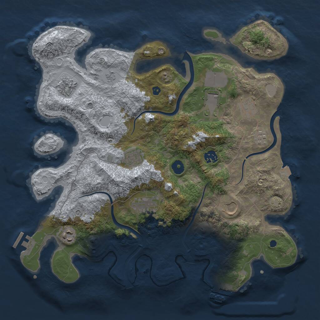 Rust Map: Procedural Map, Size: 3700, Seed: 74325598, 15 Monuments