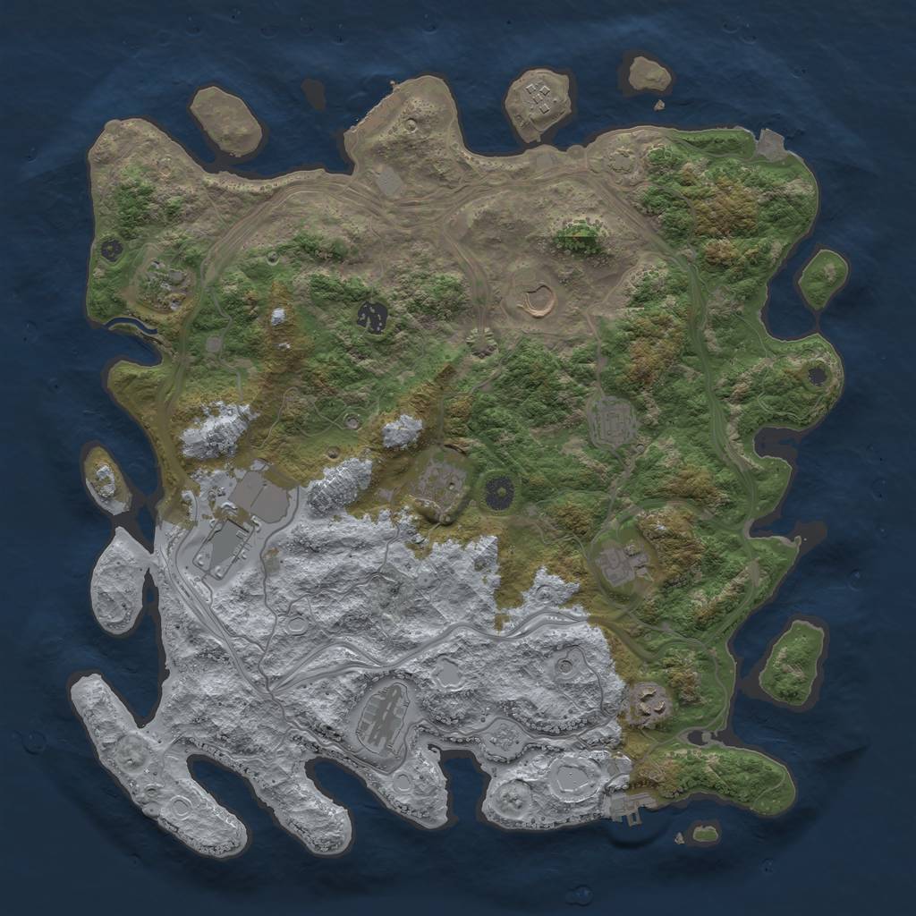Rust Map: Procedural Map, Size: 4300, Seed: 79512212, 18 Monuments