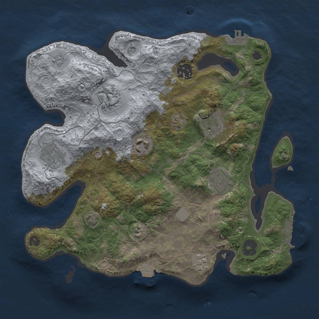 Rust Map: Procedural Map, Size: 3000, Seed: 259, 15 Monuments