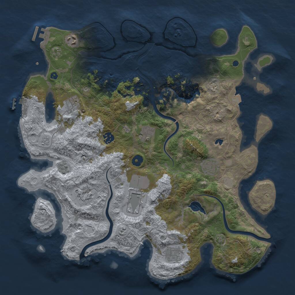 Rust Map: Procedural Map, Size: 4000, Seed: 510737478, 15 Monuments