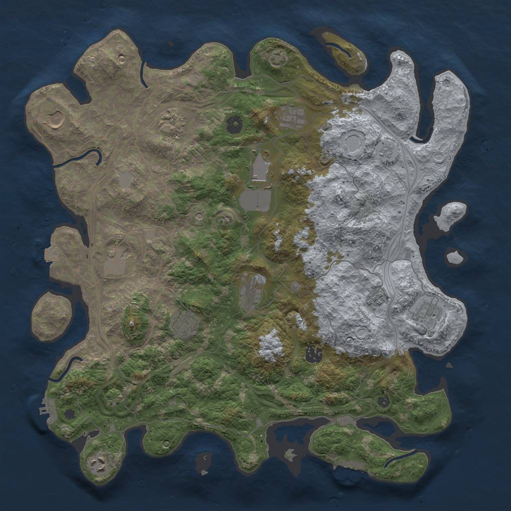 Rust Map: Procedural Map, Size: 4300, Seed: 24021729, 19 Monuments