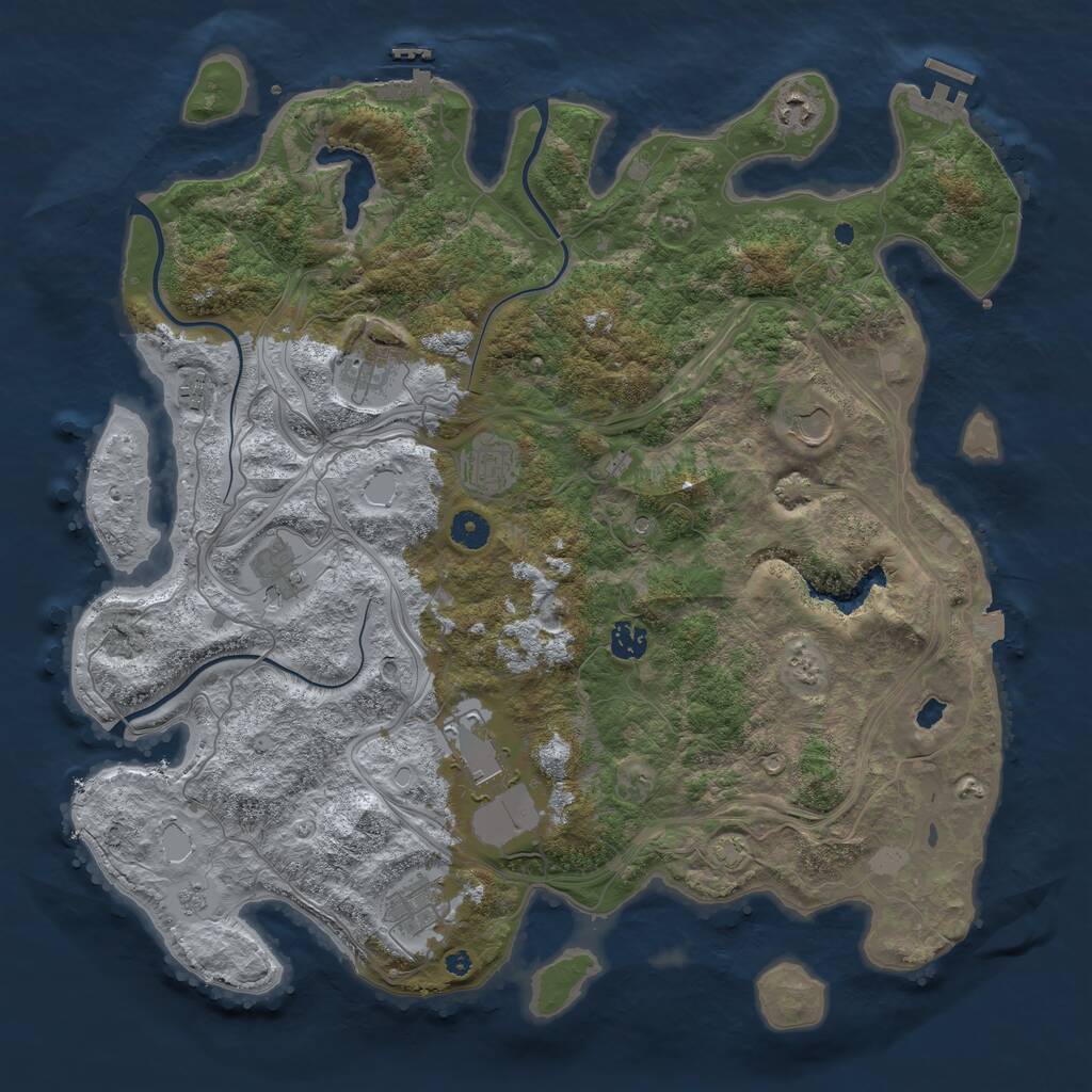 Rust Map: Procedural Map, Size: 4300, Seed: 56131961, 15 Monuments
