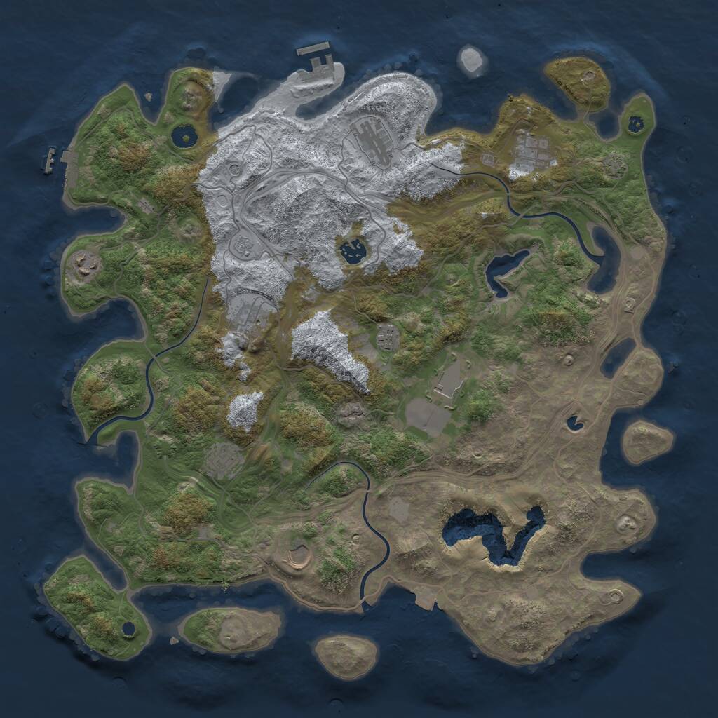 Rust Map: Procedural Map, Size: 4400, Seed: 92323917, 15 Monuments
