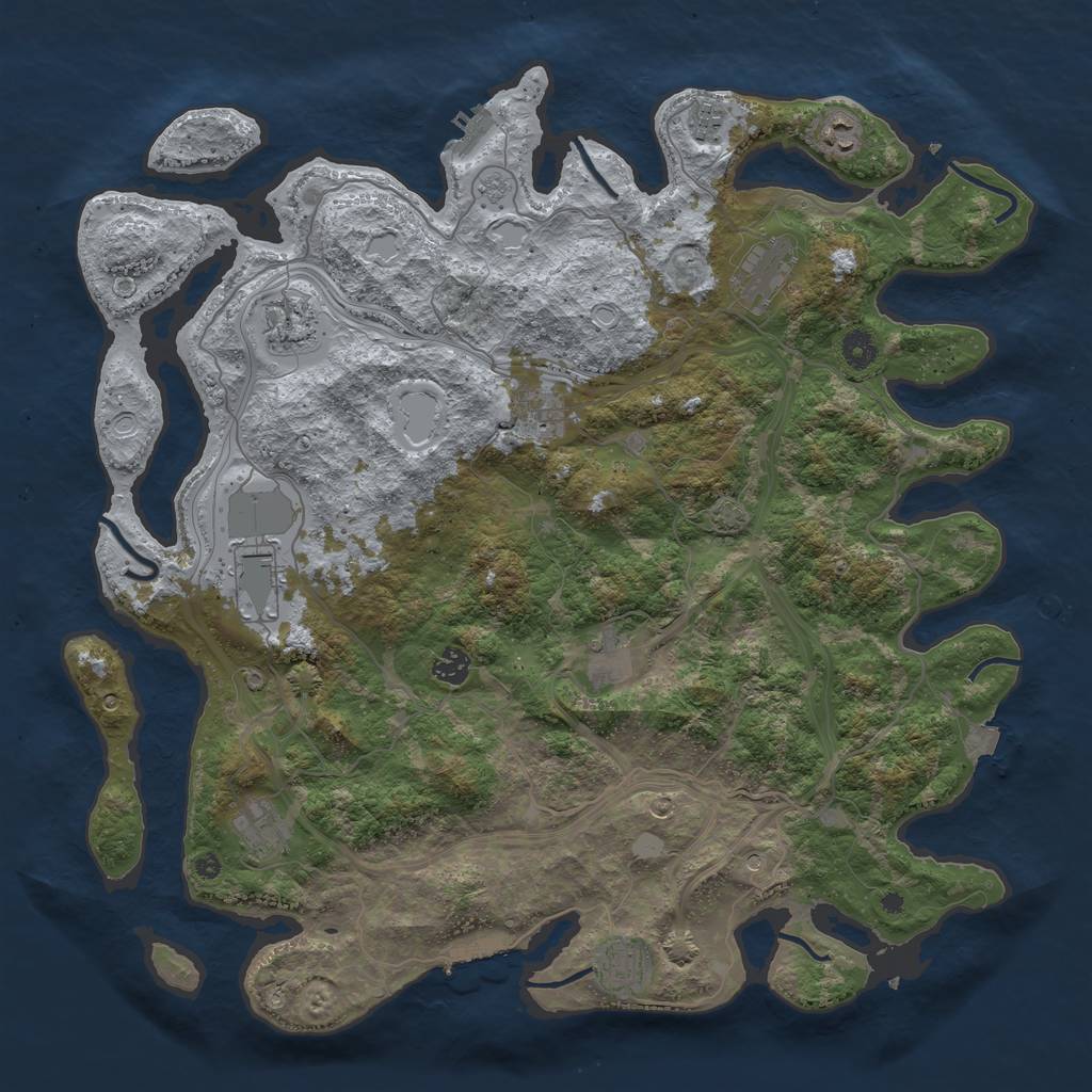 Rust Map: Procedural Map, Size: 4400, Seed: 82012742, 18 Monuments