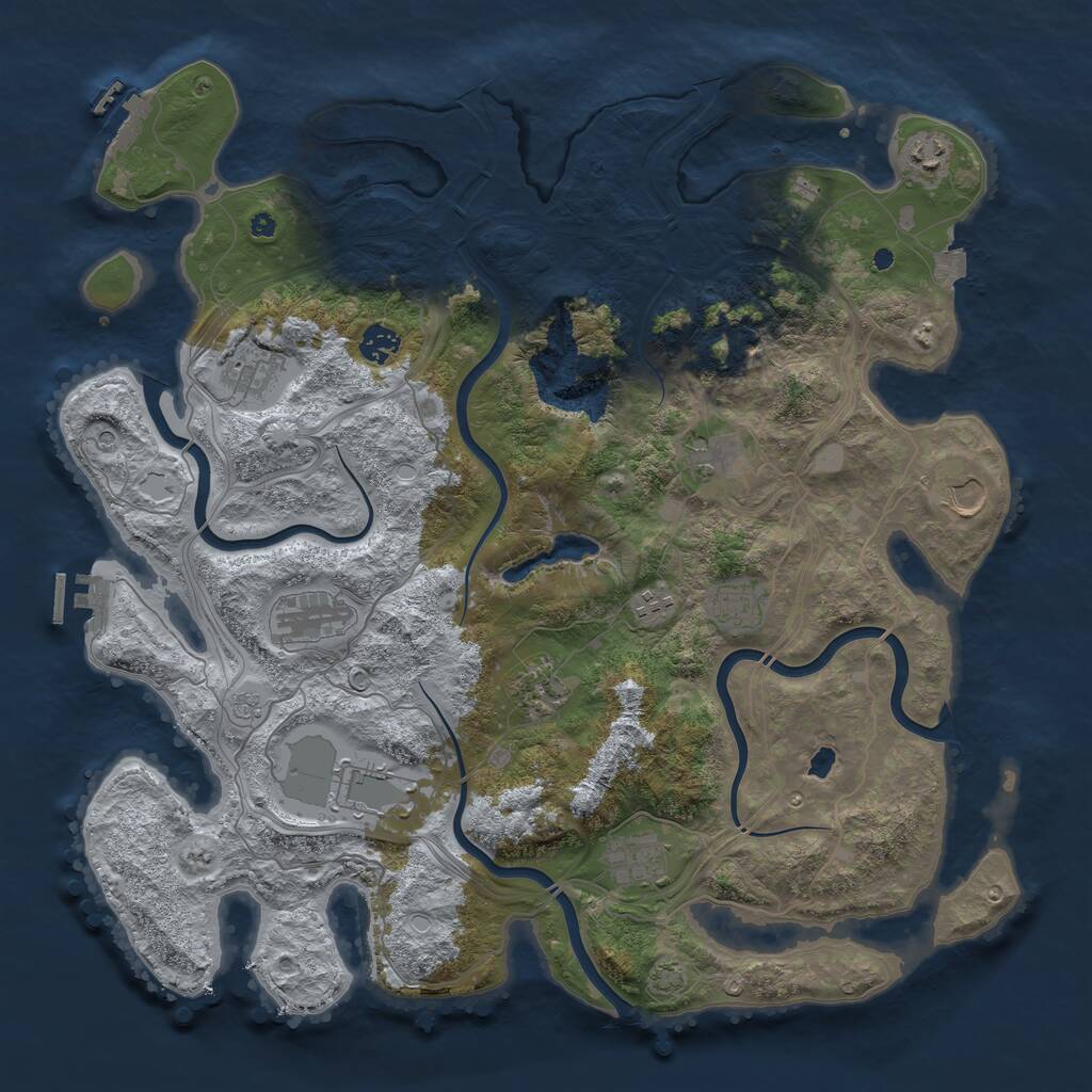 Rust Map: Procedural Map, Size: 4300, Seed: 66187769, 17 Monuments