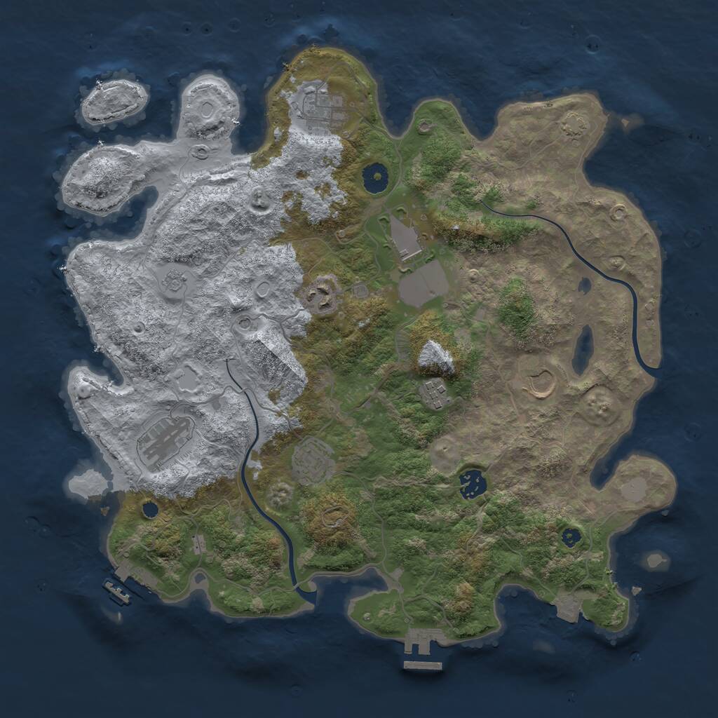 Rust Map: Procedural Map, Size: 3800, Seed: 84999739, 14 Monuments