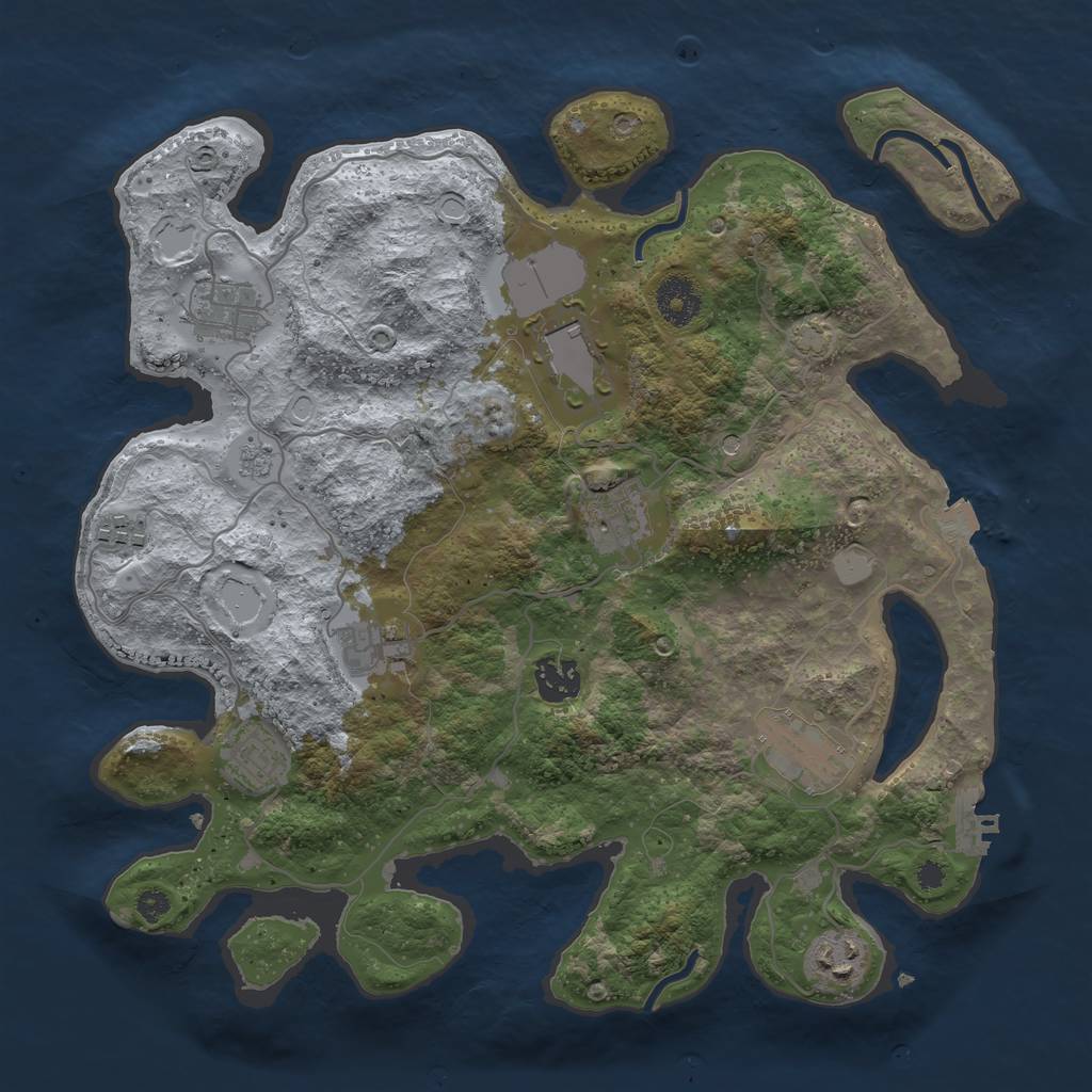 Rust Map: Procedural Map, Size: 3500, Seed: 97625412, 16 Monuments