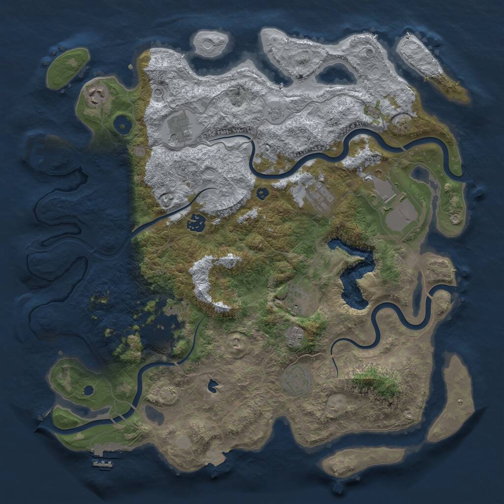 Rust Map: Procedural Map, Size: 4100, Seed: 75975925, 15 Monuments