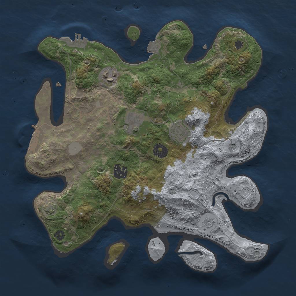 Rust Map: Procedural Map, Size: 3000, Seed: 1505195156, 12 Monuments