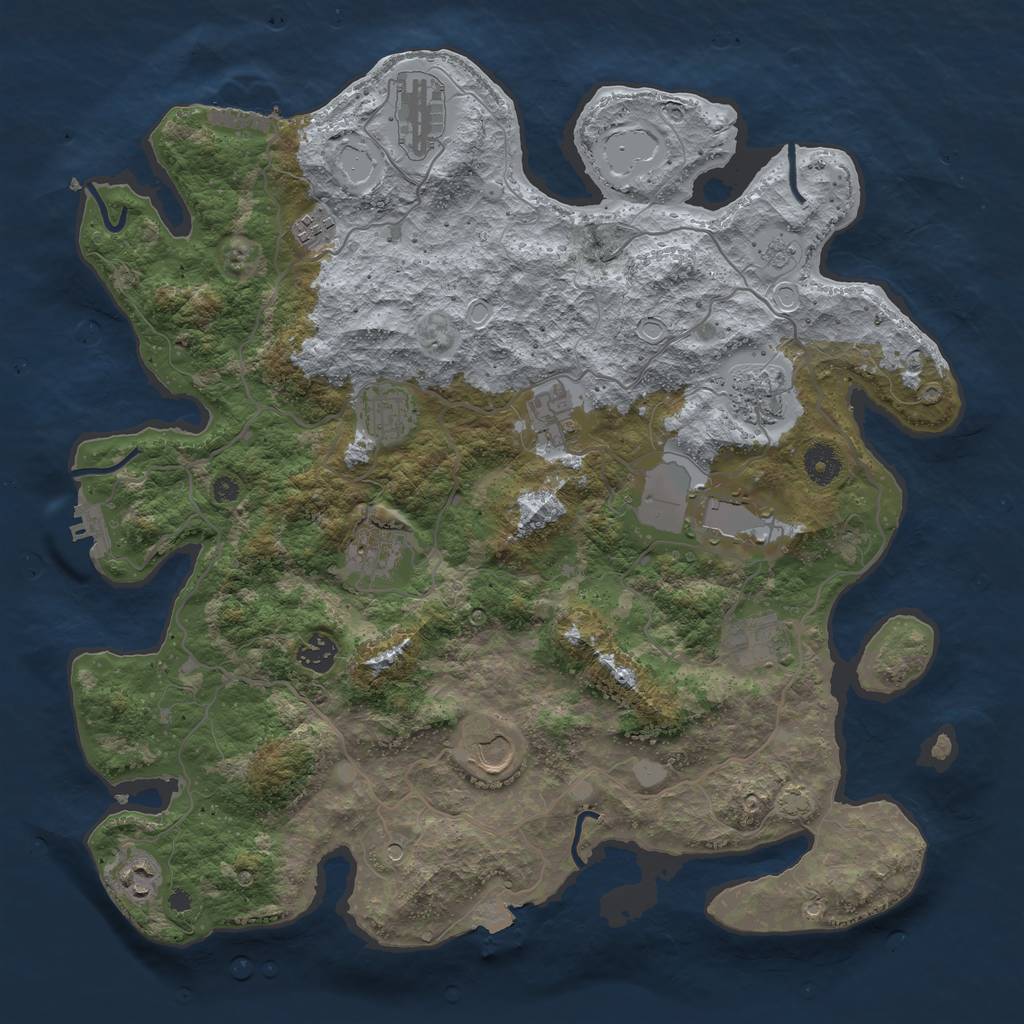 Rust Map: Procedural Map, Size: 4000, Seed: 56757175, 19 Monuments